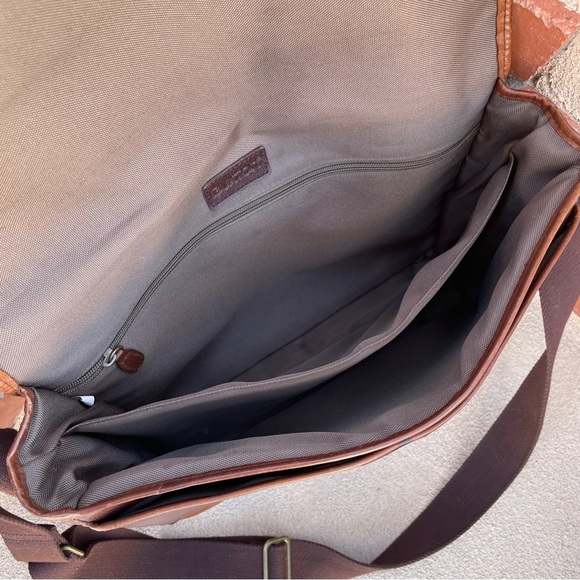 VTG Buxton 💼 Leather Flap Clip Laptop/Briefcase/Messenger Bag in 2-Tone Brown - Picture 12 of 15